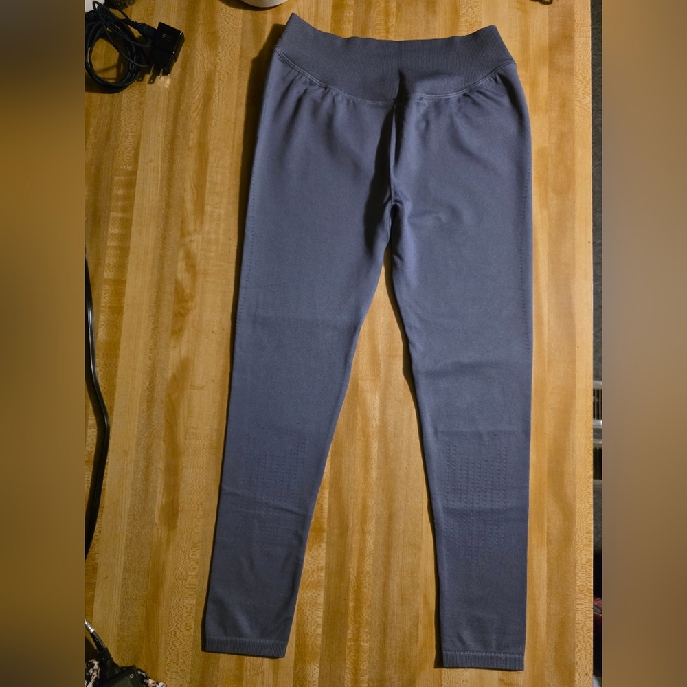 Gymshark Gray Blue Yoga Pants Large (YLEG7) - Picture 6 of 9